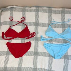 Zaful Red and Blue Bikini Set